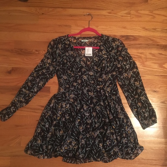 Kimchi Blue Poppy Deep-V Dress - Sz 2 - Picture 4 of 6